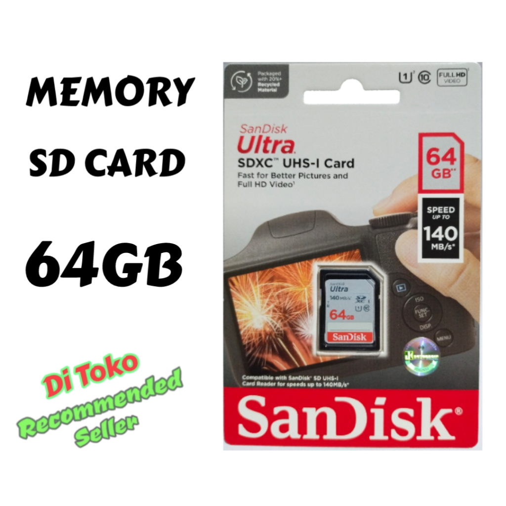 Jual Memory SD Card Sandisk HIGH SPEED 16gb 32gb 64gb For Kamera