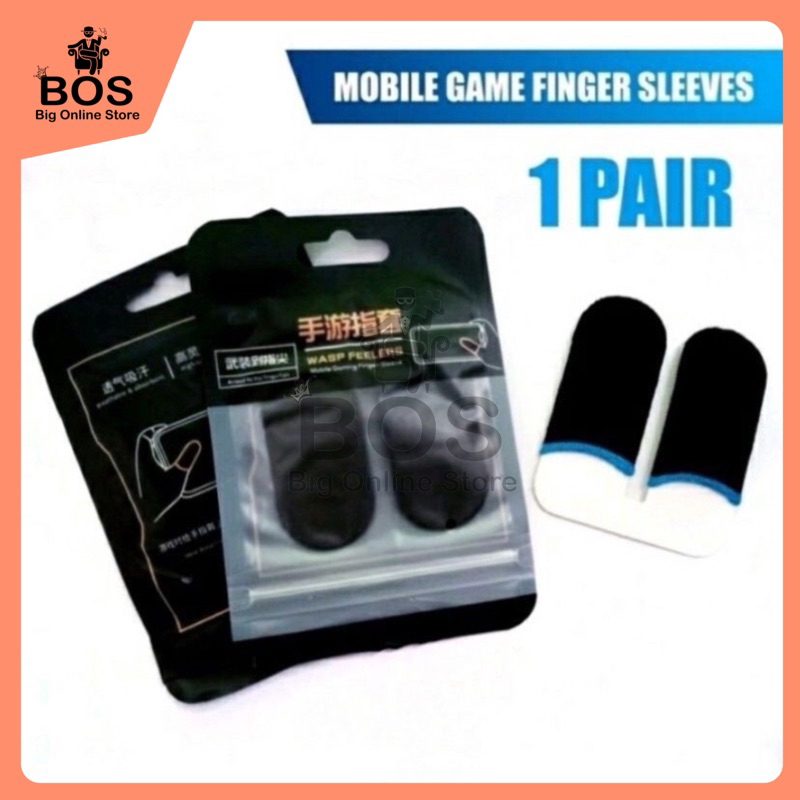 BOS - ( Min. 10 Pcs ) Sarung Jempol Jari Touch Screen Finger Play Gaming Pubg Mobile isi Sepasang
