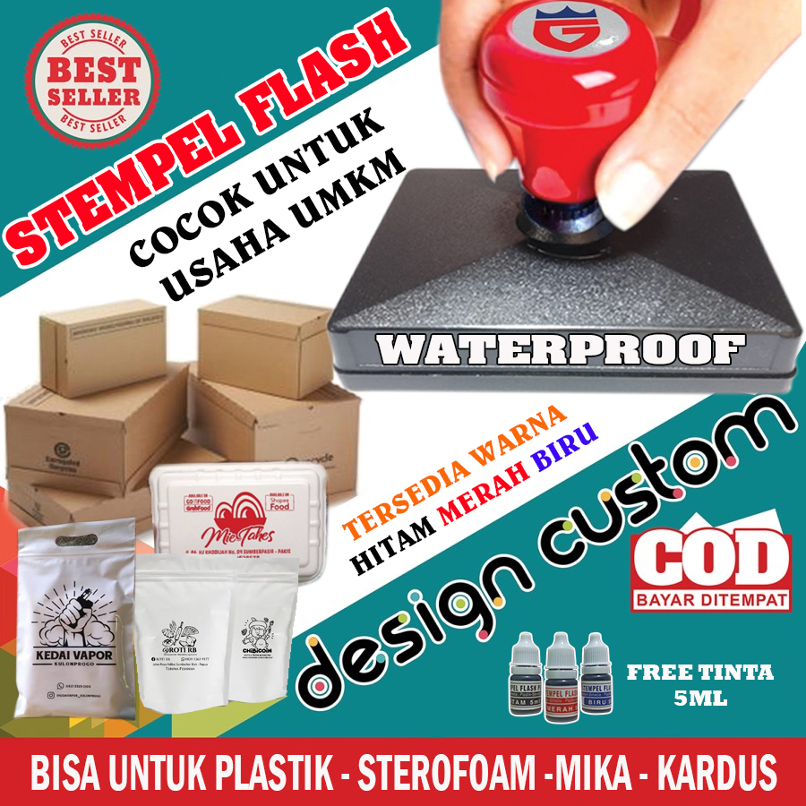 Jual Stempel Otomatis Flash Plastik Tinta Permanen Waterproof Shopee Indonesia 2061