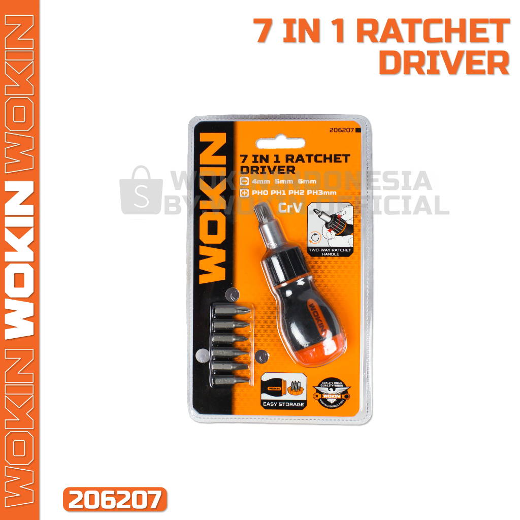 Jual 7 In 1 Obeng Ratchet Driver / 7 In 1 Ratchet Driver Wokin - 206207 ...