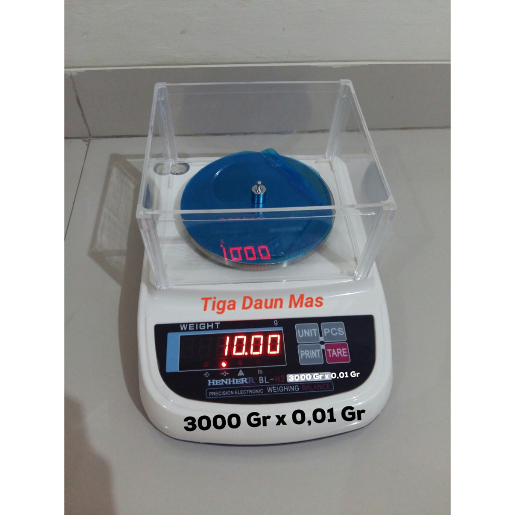 Jual Timbangan Emas / Timbangan Analitik / Lab Henherr 3000 gr / 0,01 ...