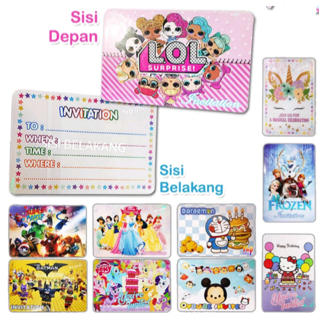 Jual 1PACK iSI 10PCS KARTU UNDANGAN ULANG TAHUN ANAK / INVITATION CARD