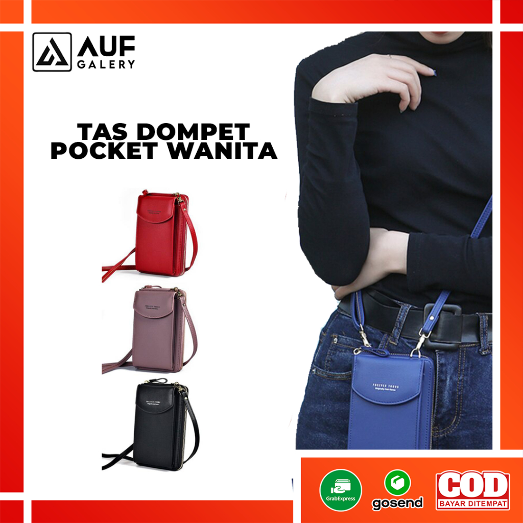 Jual Dompet Pocket Wanita Premium Tas Leher Hp Perempuan Bahan Kulit