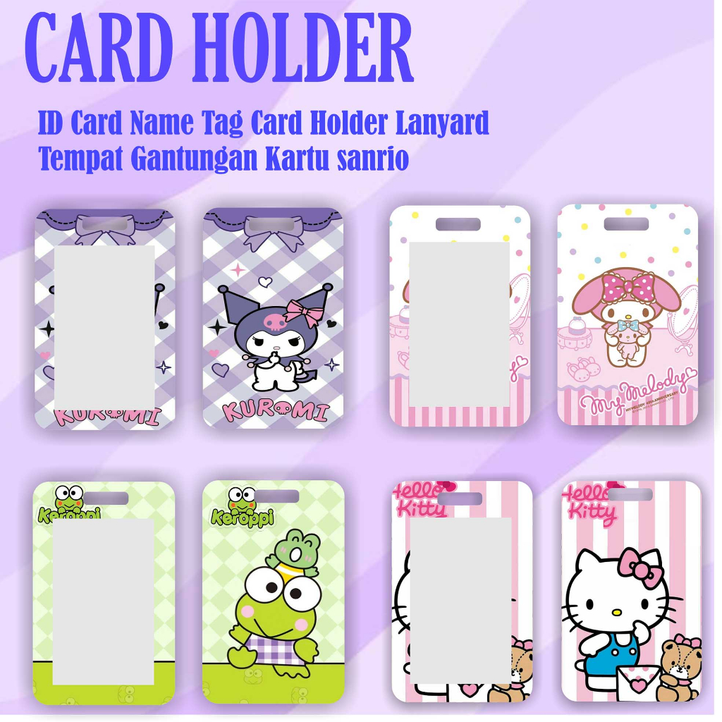 Jual LANYARD CARD HOLDER Name Tag Karakter Lucu Sanrio Kartu Emoney