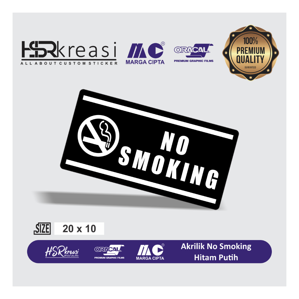 Jual HSR | Stiker Cutting Sign No Smoking Area | Shopee Indonesia