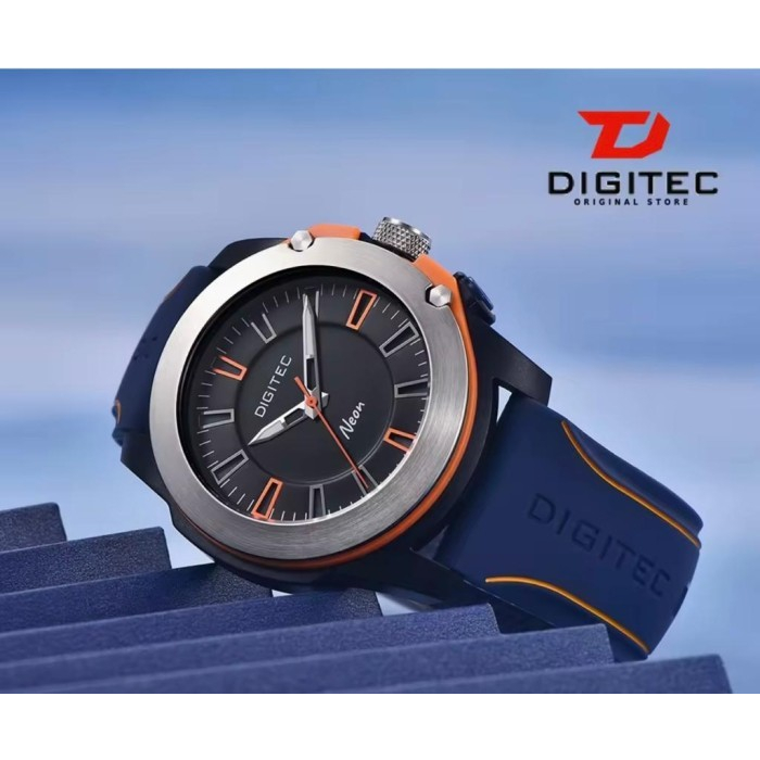 Jual JAM TANGAN PRIA DIGITEC NEON 5182T ANALOG RUBBER ORIGINAL WATER