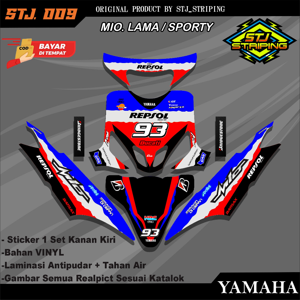 Jual Stiker Striping Decal MIO SPORTY / LAMA - Sticker Striping Dekal ...