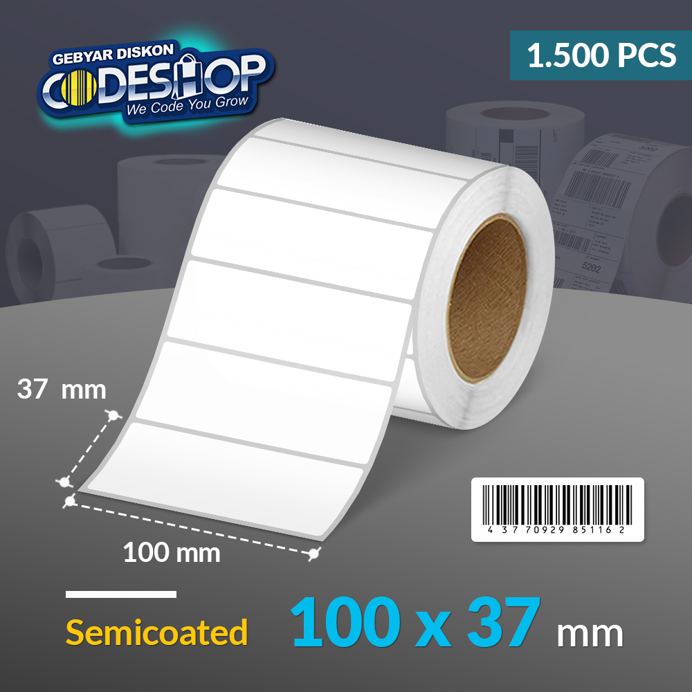 Jual Codeshop Label Semicoated 100 x 37 mm 1 Line Stiker Printer ...