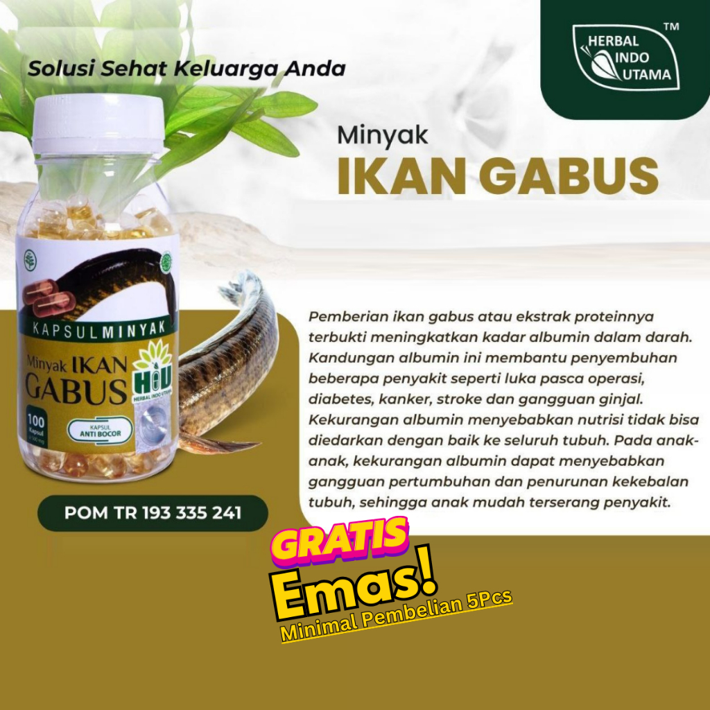 Jual Hiu Kapsul Minyak Ikan Gabus Kutuk Herbal Kekebalan Tubuh