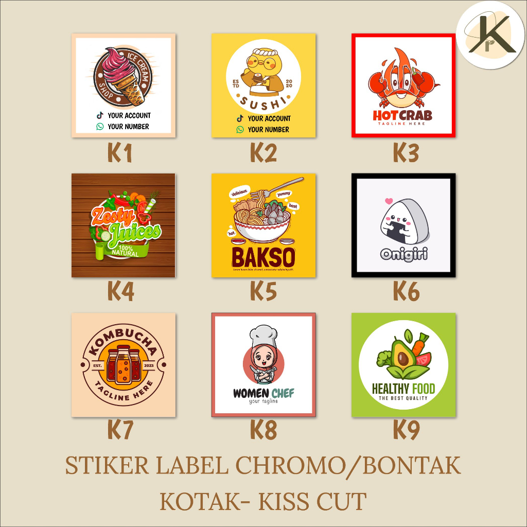 Jual Stiker Label Makanan Minuman Custom Cetak Stiker Logo Toples Kue Botol Minuman Sambal 2832