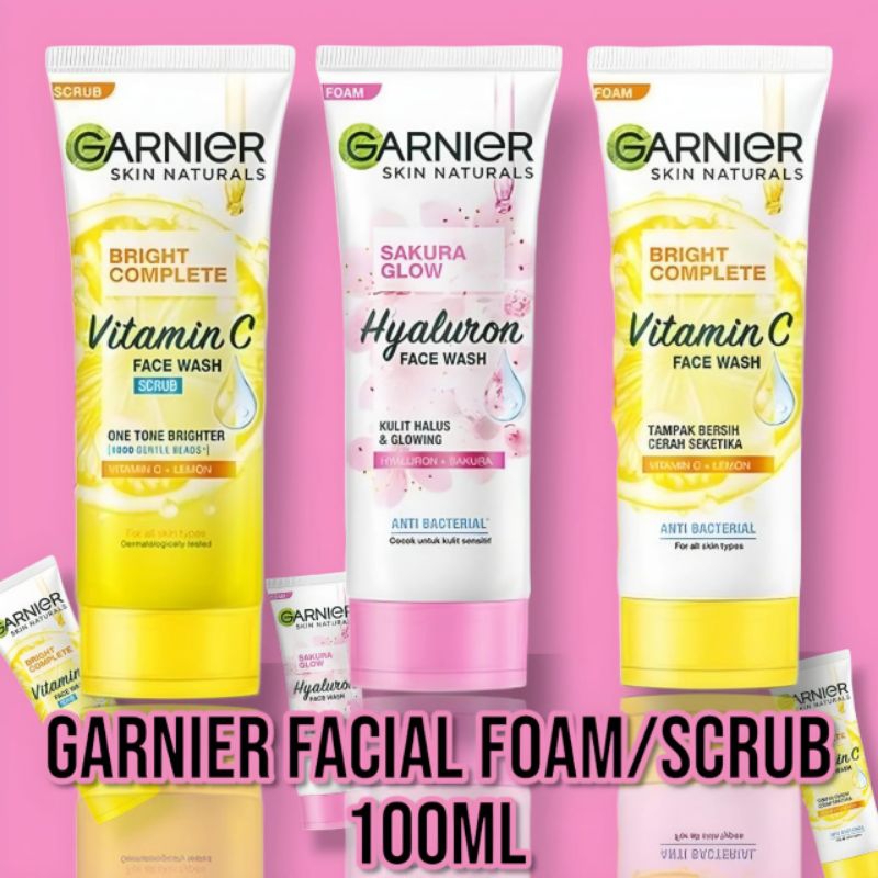 Jual Garnier Facial Foam Scrub 100ml Shopee Indonesia