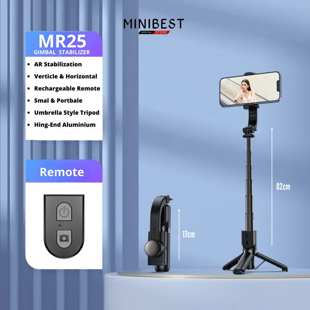 Jual MINIBEST MR25 Tongsis Tripod Gimbal Stabilizer Bluetooth Selfie ...