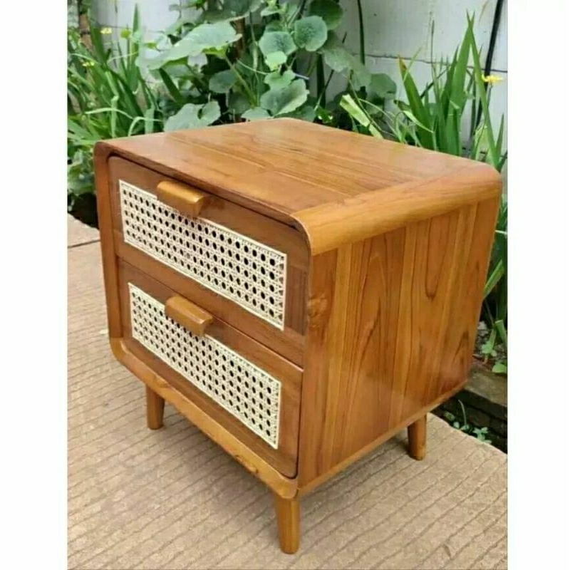 Jual Nakas Retro Rotan Minimalis Meja Nakas Retro Meja Nakas Minimalis