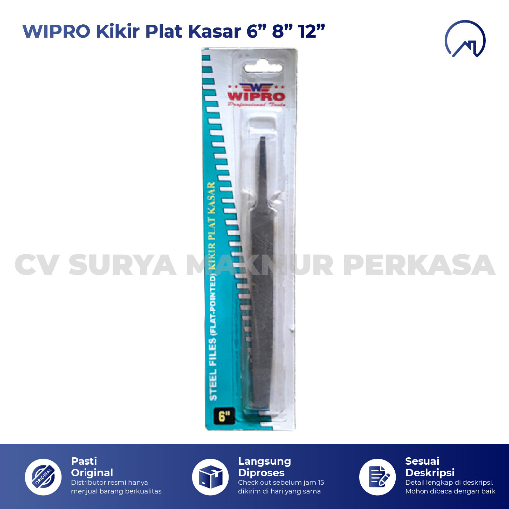 Jual WIPRO Kikir Besi Flat Plat 6 Inch 150 mm - Bastard Flat Files ...