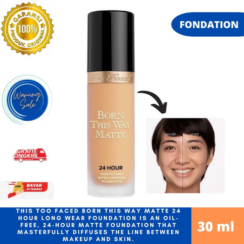 Jual TOO FACED BORN THIS WAY MATTE FONDATION 30 ML ORIGINAL Shopee