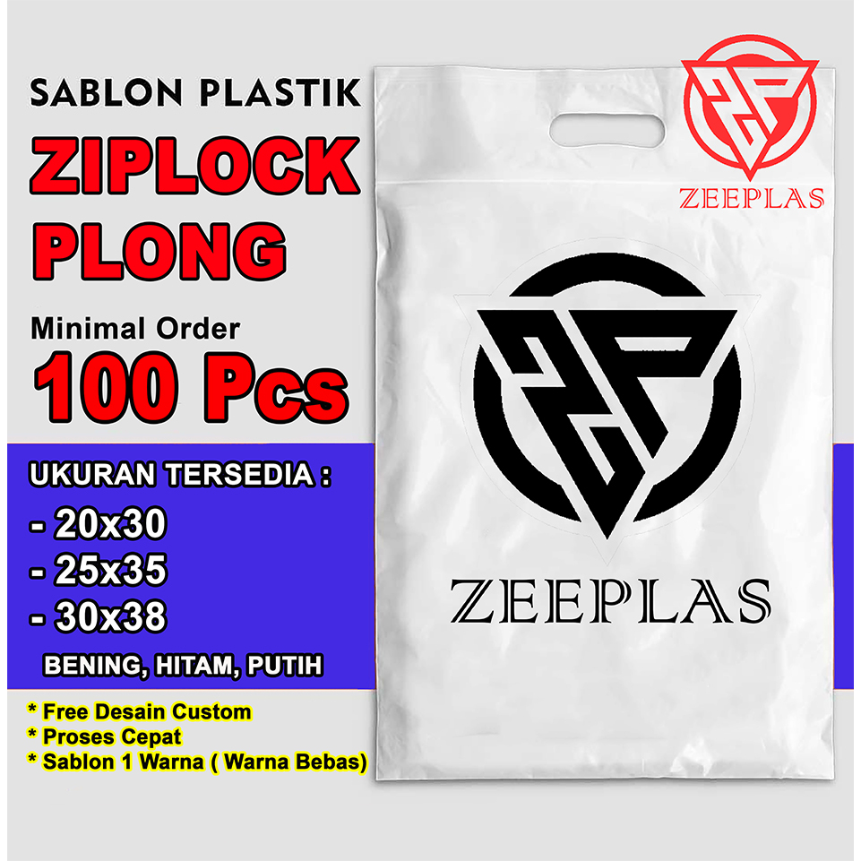 Jual Sablon Plastik Ziplock Plong Custom Premium Free Desain Min 100 Pcs Semua Ukuran Kemasan 2568