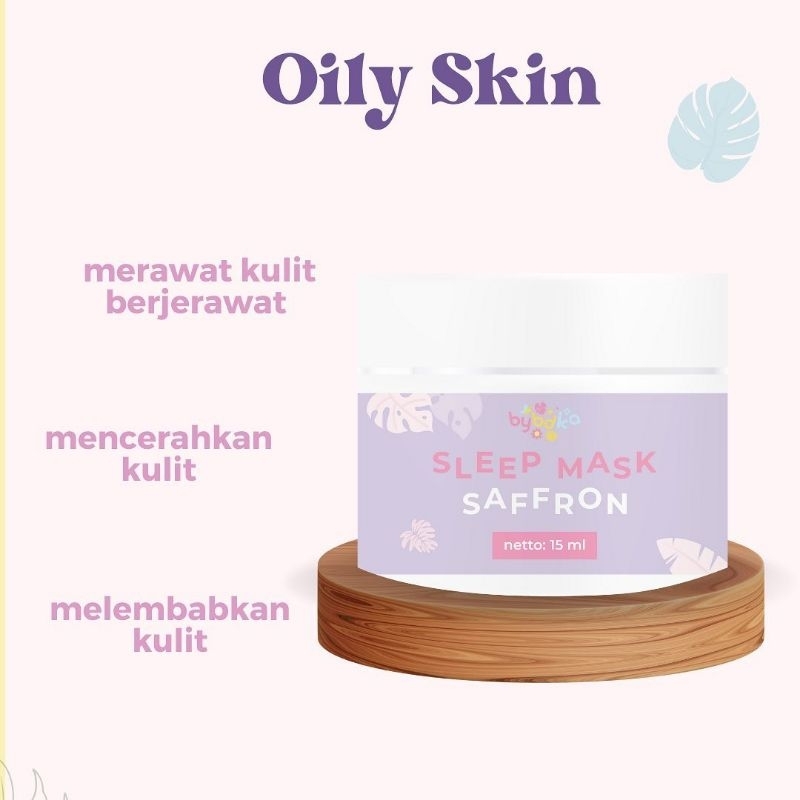Jual BYBDKA SAFFRON, sleeping mask saffron 15ml 50ml, penghilang bekas jerawat, Meredakan