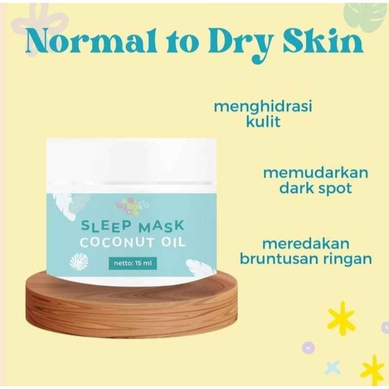 Jual BYBDKA COCONUT OIL, Sleeping mask, Masker perawatan wajah