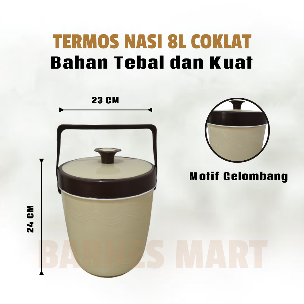 Jual TERMOS NASI 8L COKLAT Tempat Nasi Mini Termos ES Rice Bucket Shopee Indonesia