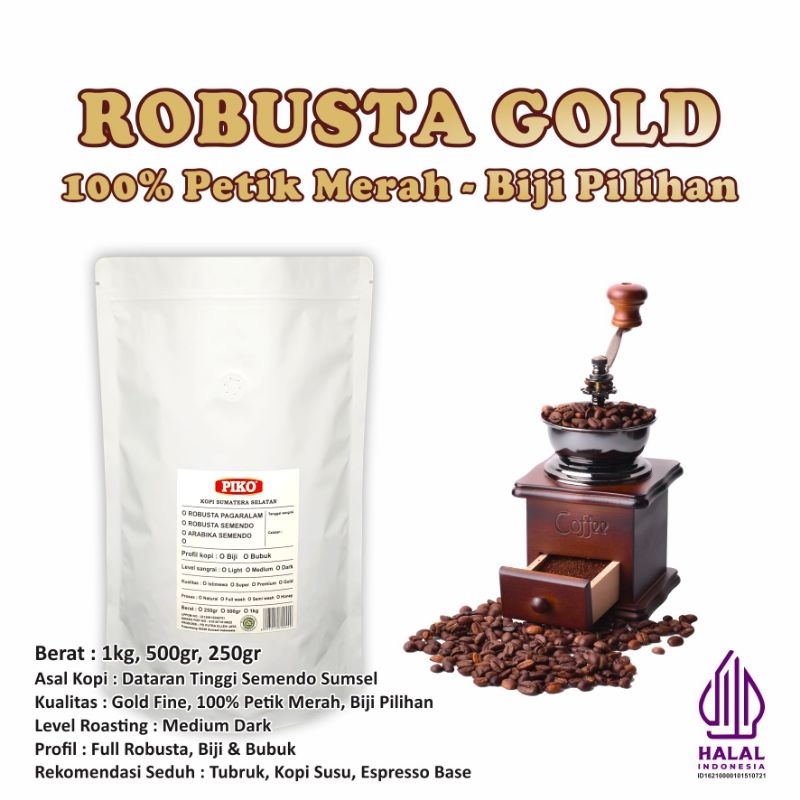 Jual Biji Kopi Bubuk Robusta Gold Fine Semendo Piko Espresso Coffee Shopee Indonesia 5382