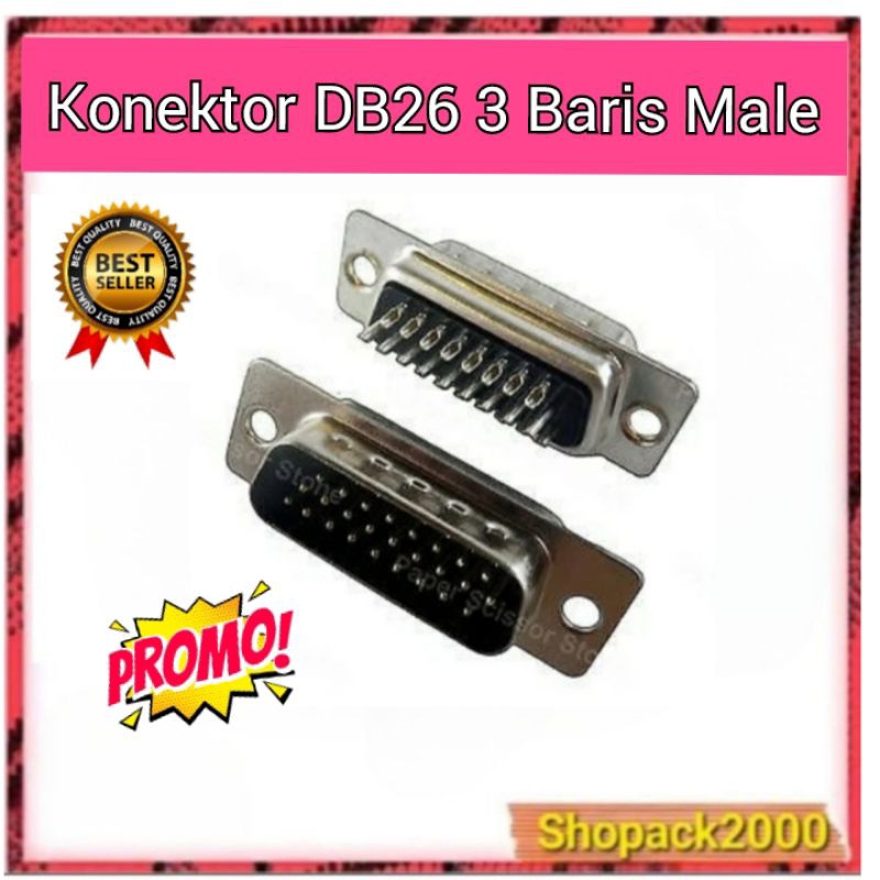 Jual konektor Connector DB26 Male Adaptor 3 Layer Dsub Soldering ...