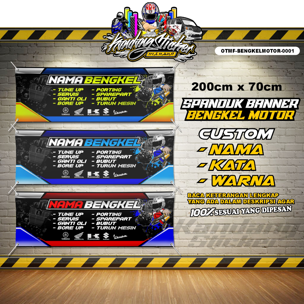 Jual SPANDUK BENGKEL MOTOR OTMF-BENGKELMOTOR-0001 BANNER RACING BALIHO ...