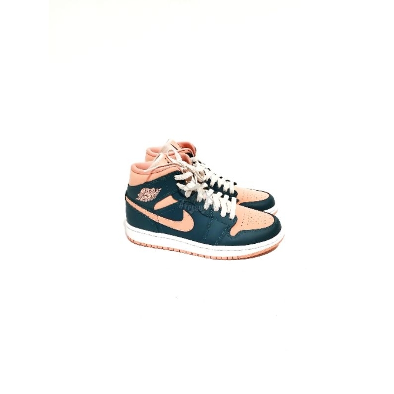 Jual Air Jordan 1 Mid Salmon Teal Womens (Original 100) Shopee Indonesia