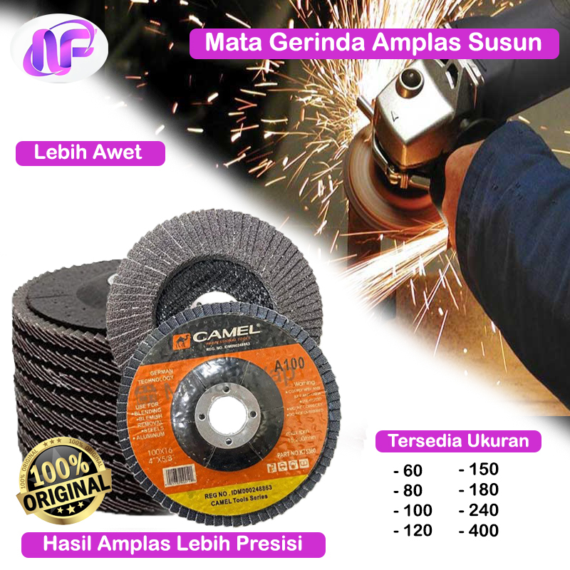 Jual Mata Gerinda Amplas Susun 4 Inch Flap Disc Camel Original Gosok ...
