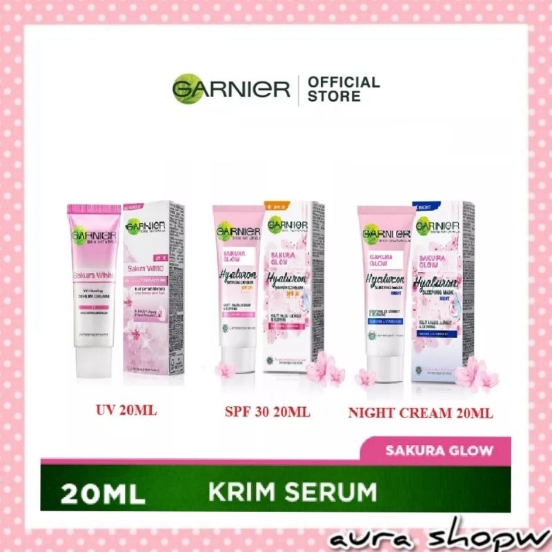 Jual (COD) GARNIER SAKURA WHITE DAY CREAM & NIGHT CREAM 20ML / KRIM ...