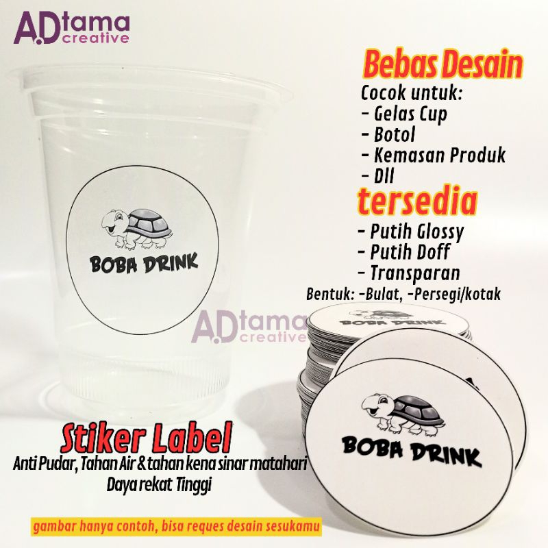 Jual stiker label botol / stiker gelas cup anti air / stiker Label