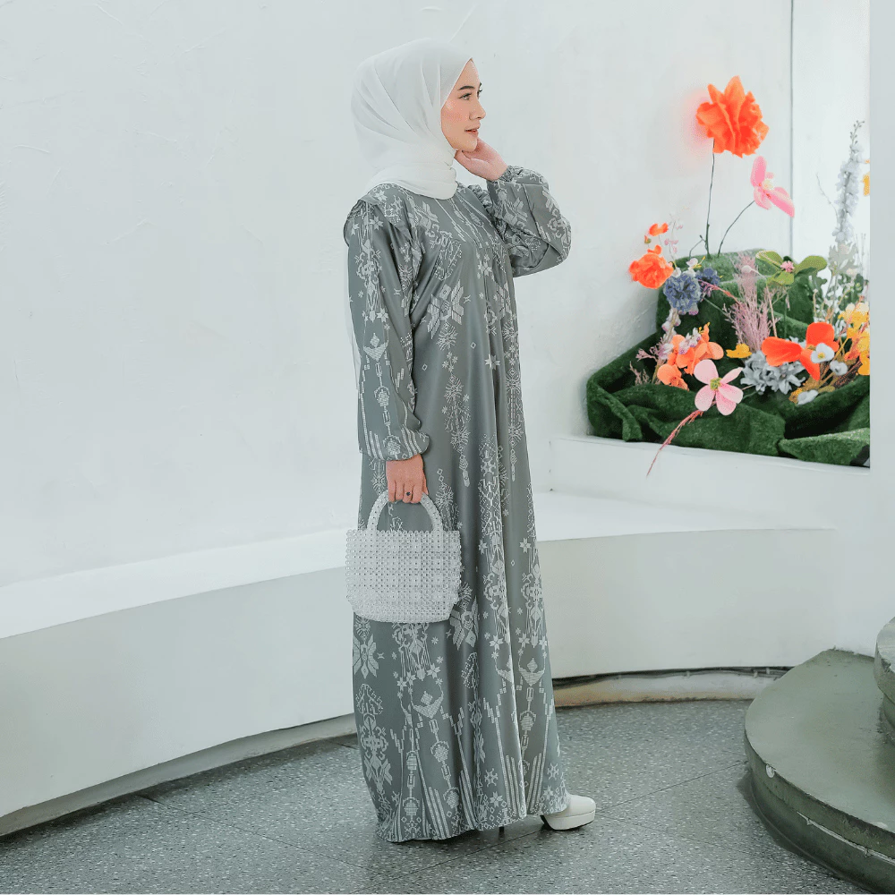 gamis muslimah modern simple bahan nyaman untuk pemakaian harian