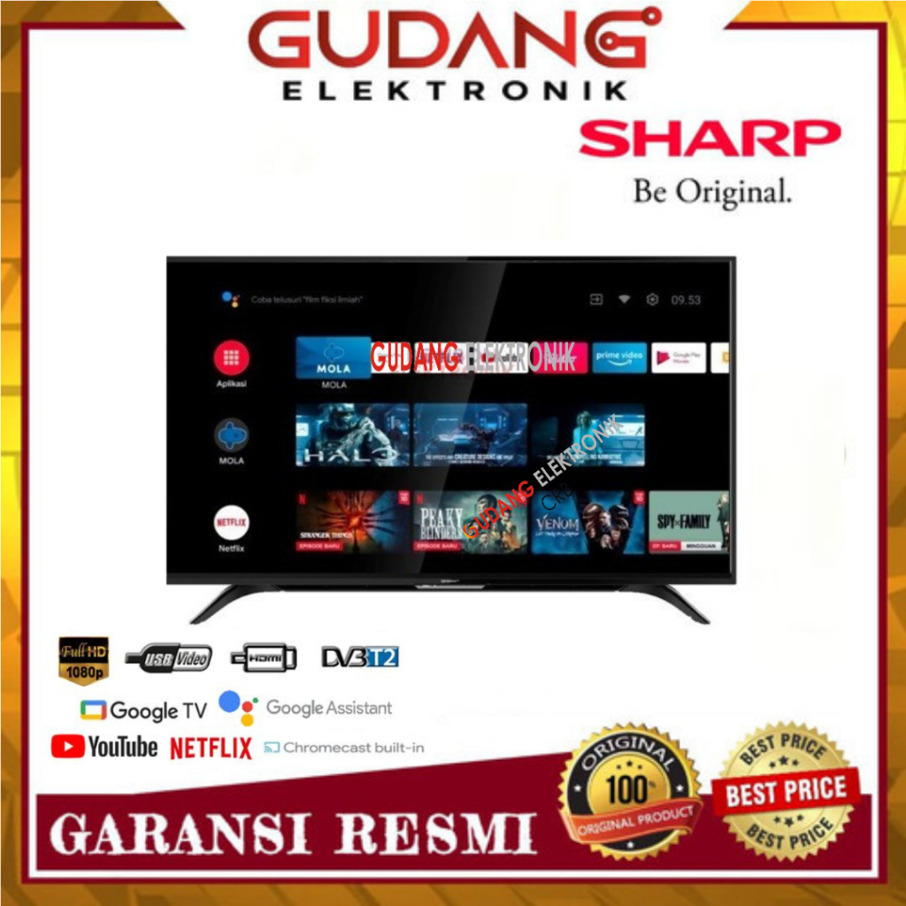 Jual LED 50 INCH SHARP 2TC50EG1I GOOGLE TV LED SHARP 50EG1i Shopee
