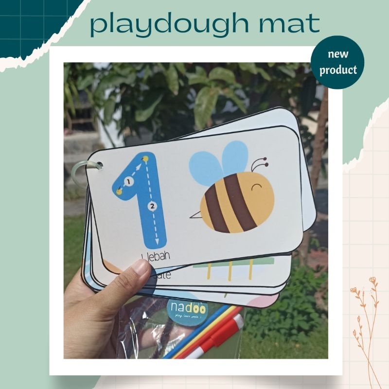 Jual PLAYDOUGH MAT/ playdoh mat/ alas bermain plastisin/ tracing number ...