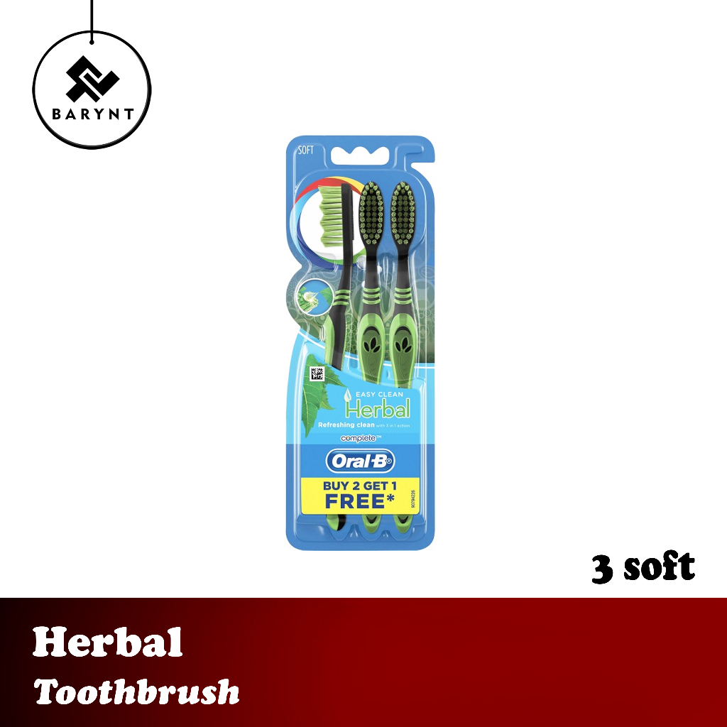 Jual Oral B Sikat Gigi Herbal Easy Clean Soft 3s Paket Isi 3 Pcs ...