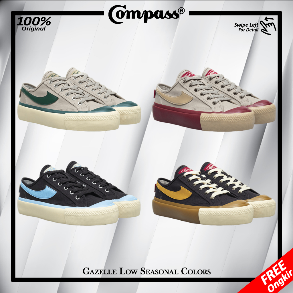 Jual Compass Seasonal Colors Gazelle Low Wafer Green / Wafer Maroon ...