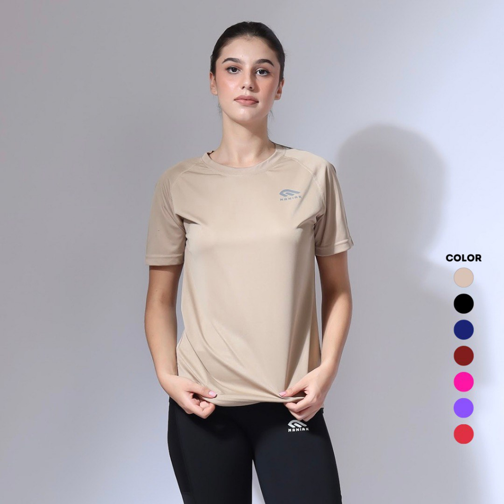 Jual Maniak Baju Olahraga Sport Lengan Pendek Wanita Kaos Running Lari