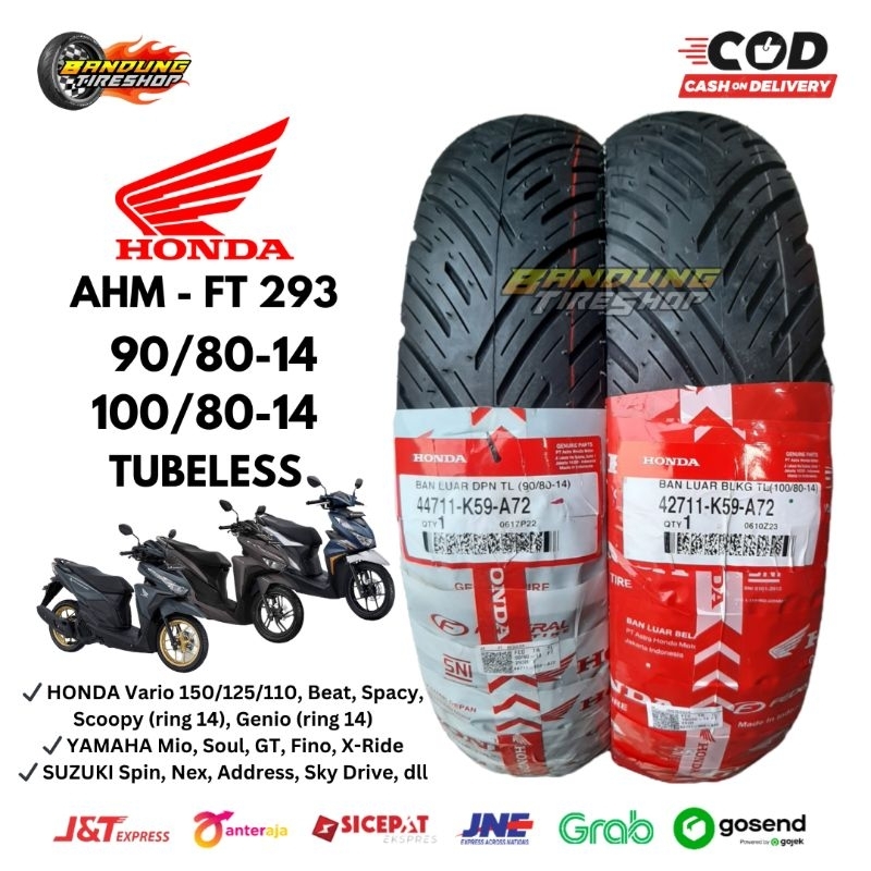 Jual BAN HONDA (90/80-14) (100/80-14) TUBELESS FEDERAL FT 293 AHM K59 ...