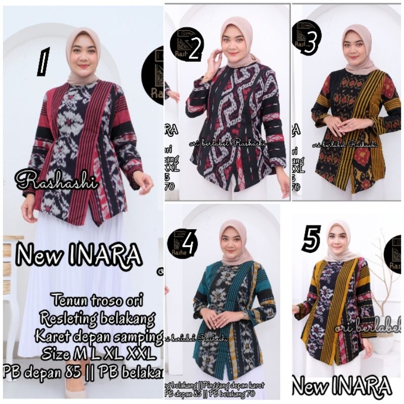 Jual Atasan Tenun Wanita Modern Terbaru Warna Kuning Navy Coklat Blouse