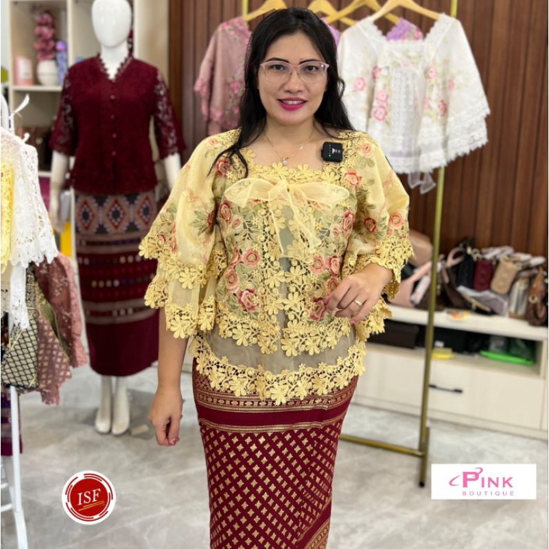 Jual pink butik organdi brokat made in Thailand | Shopee Indonesia