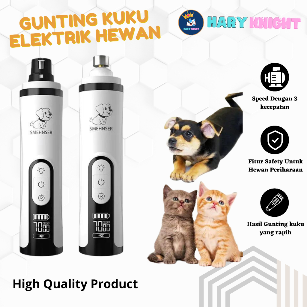 Jual Gunting Kuku Hewan Kucing Anjing Elektrik 3 Kecepatan LED Trimmer ...