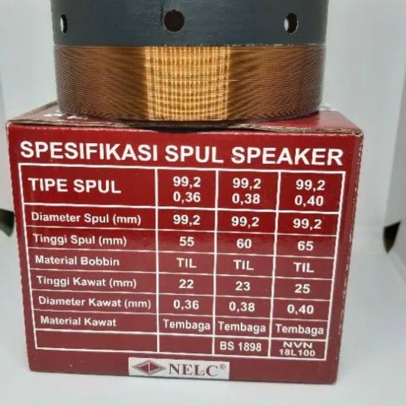 Jual SPUL SPEAKER 18 INCH NELC 99,2MM ADA LUBANG / SPUL 4 INCH 99,2 ...