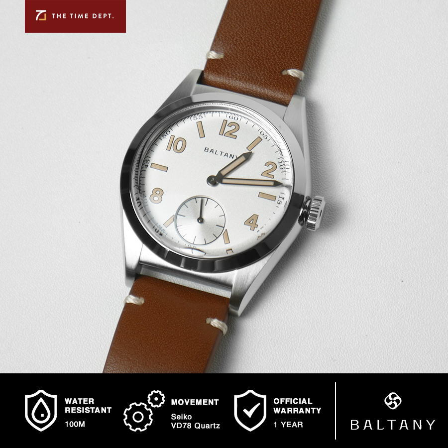 Jual Baltany S4012 White Vintage Bubbleback Seiko VD78 Quartz Jam