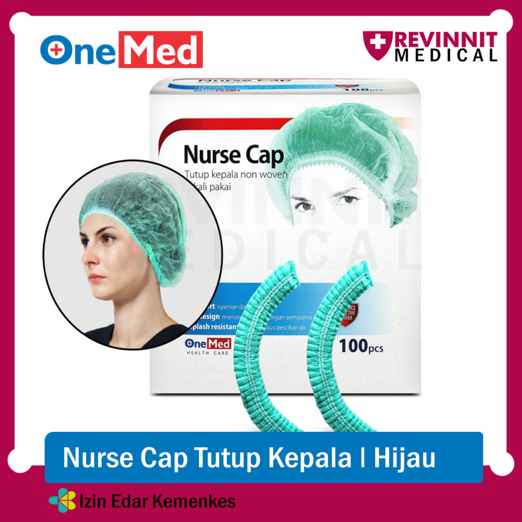 Jual Nurse Cap Topi Perawat Penutup Kepala Non Woven OneMed Box 100pcs ...