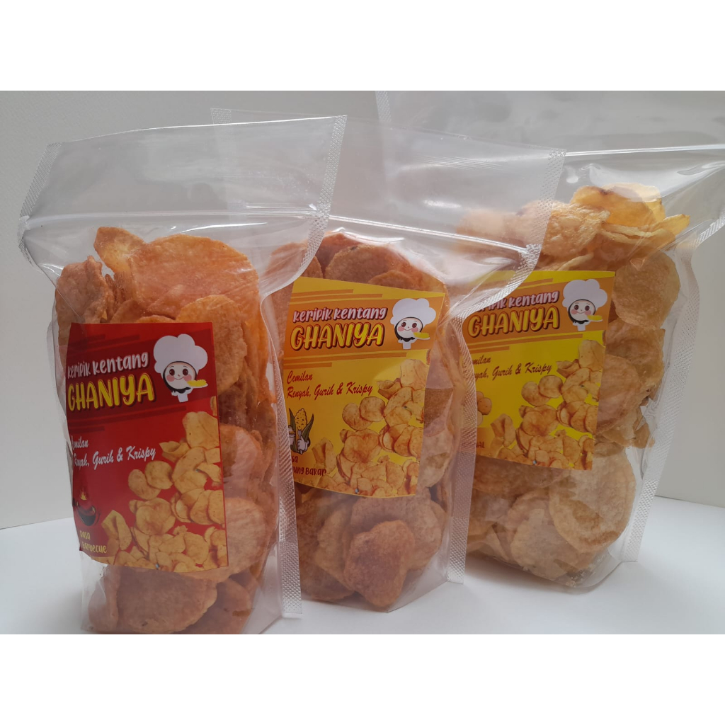 Jual Kripik Kentang Rasa Original Barbeque Jagung Bakar 200 Gram