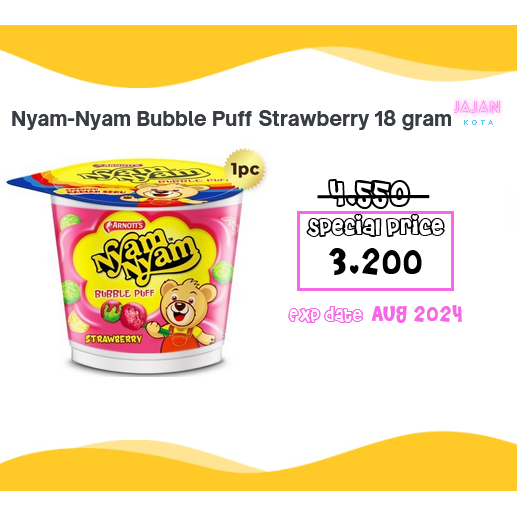 Jual Nyam Nyam Bubble Puff Strawberry 18 Gram Shopee Indonesia 7698