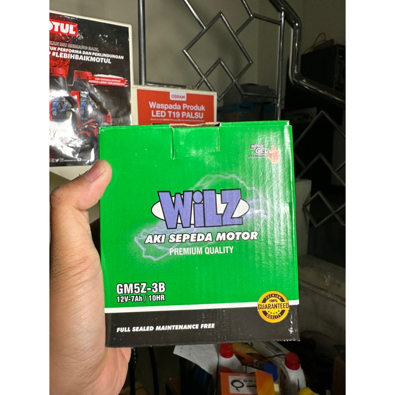 Jual aki wilz gm5z-3b 12v-7Ah aki dobel kering aki grand kering aki