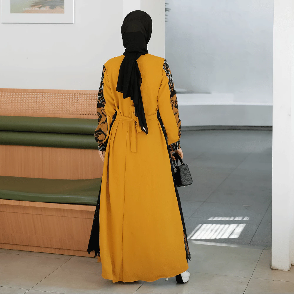 Gamis kondangan SHIRINZEIN Rahayu dipakai ke pesta