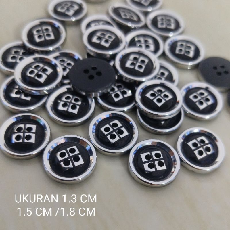 Jual 144 PCS Kancing Model Jendela New Silver Hitam List Ukuran 15mm ...