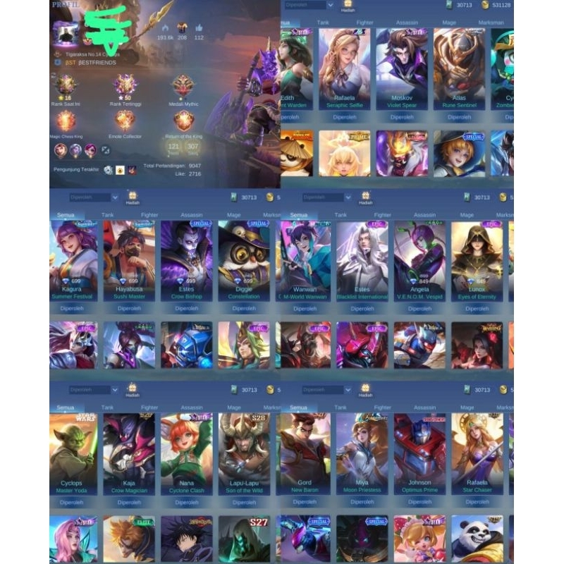 Jual Akun sultan Mobile legends | Shopee Indonesia
