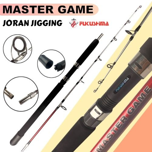 Jual Joran Jigging 15 - 30 lbs PE 2- 4 Fiber Solid Sambung 2 Drat 150 165  180 Master Game Fukushima
